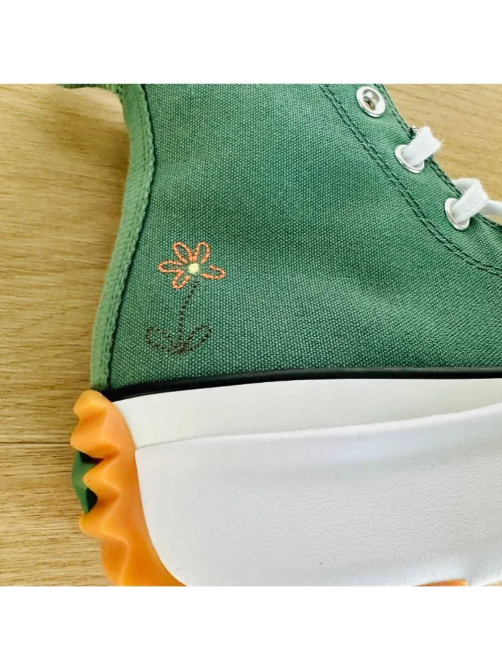⭐Converse Run Star Hike Hi Platform 9.5 Women Shoes Floral Green Sneaker A11562C - Picture 9 of 12